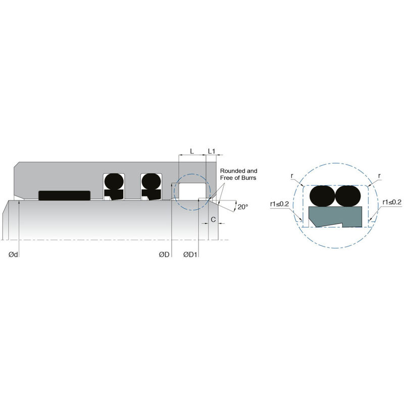 KL103 Types de joints d'essuie-glace en PTFE Faible frottement pour les cylindres pneumatiques