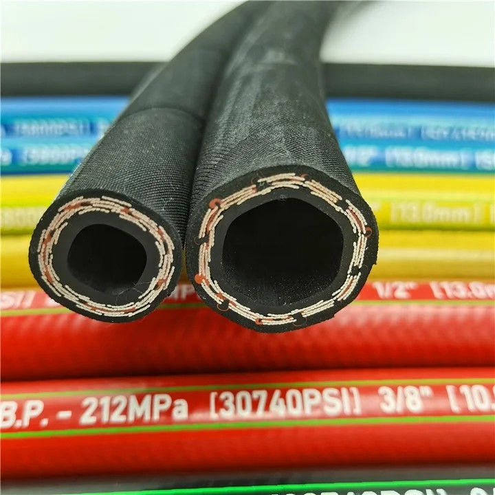 tuyau de retour d'huile en caoutchouc polyvalent flexible R3 R6 tuyau hydraulique tressé en fibres