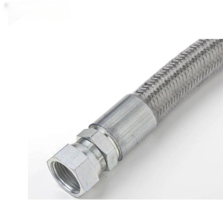 PTFE noir argenté tuyau de conduite de carburant tressé en acier inoxydable tuyau de carburant tressé en acier